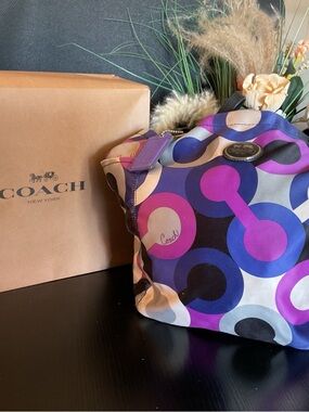 Coach Circle Print Tote - Purple, Pink & Blue
